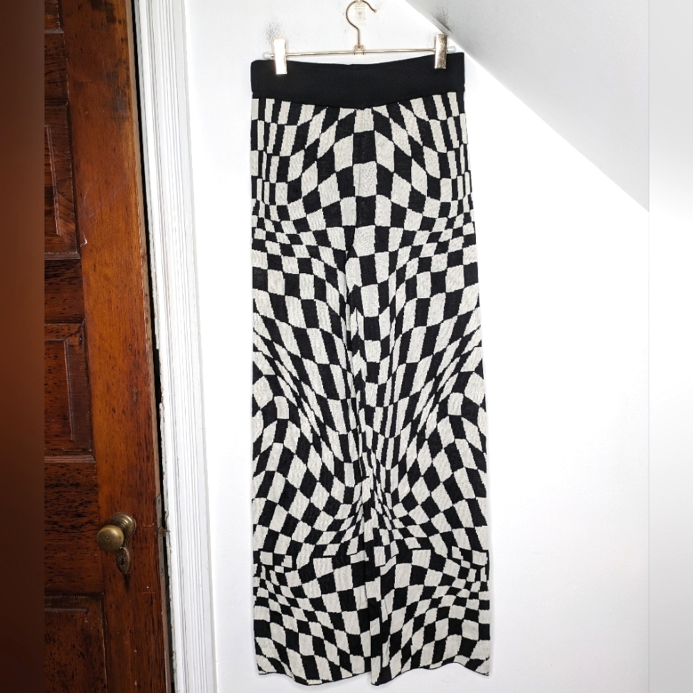 DAYDREAMER Eclipse Wave Wide Leg Pull-on Elastic Waist Knit Pants NEW Size M